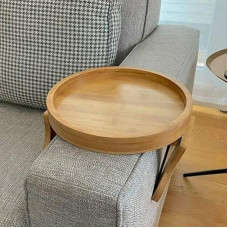 Cachpib Sofa Tray Non-Slip Couch Shelf for Armrest, Wooden Couch Tray Armrest, Foldable Clip On Sofa Tray for Food Drinks TV Remote Control Snacks Cups Magazines
