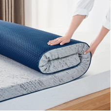 LINSY HOME Mattress Topper Gel Topper 160 x 200 cm, 7.5 cm Height Topper Made of Gel and Bamboo Charcoal Infused Memory Foam, H2/H3 Hardness Gel Mattress Topper, with Washable Bamboo Fabric