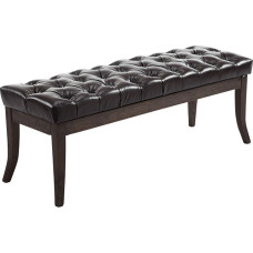 CLP Bench RAMSES, faux leather covers, upholstered bench, four legged frame made wood, quilted padded brown, Width 150 cm