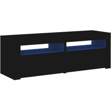 vidaXL TV Cabinet with LED Lights, Lowboard, TV Cabinet, Sideboard, HiFi Cabinet, TV Furniture Table, Board, Black, 120 x 35 x 40 cm
