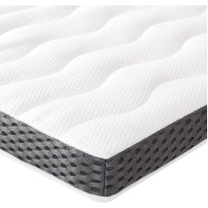 Amazon Basics Comfort Memory Foam Mattress Topper Plush 150 x 200 cm, 7 cm Height, White