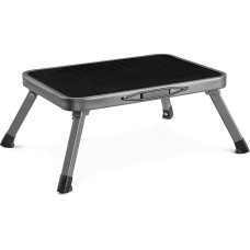 Navaris Foldable Steel Step Stool 45.7 x 33 x 17.2 cm Non-Slip Surface Step Folding Stool Folding Step Stool