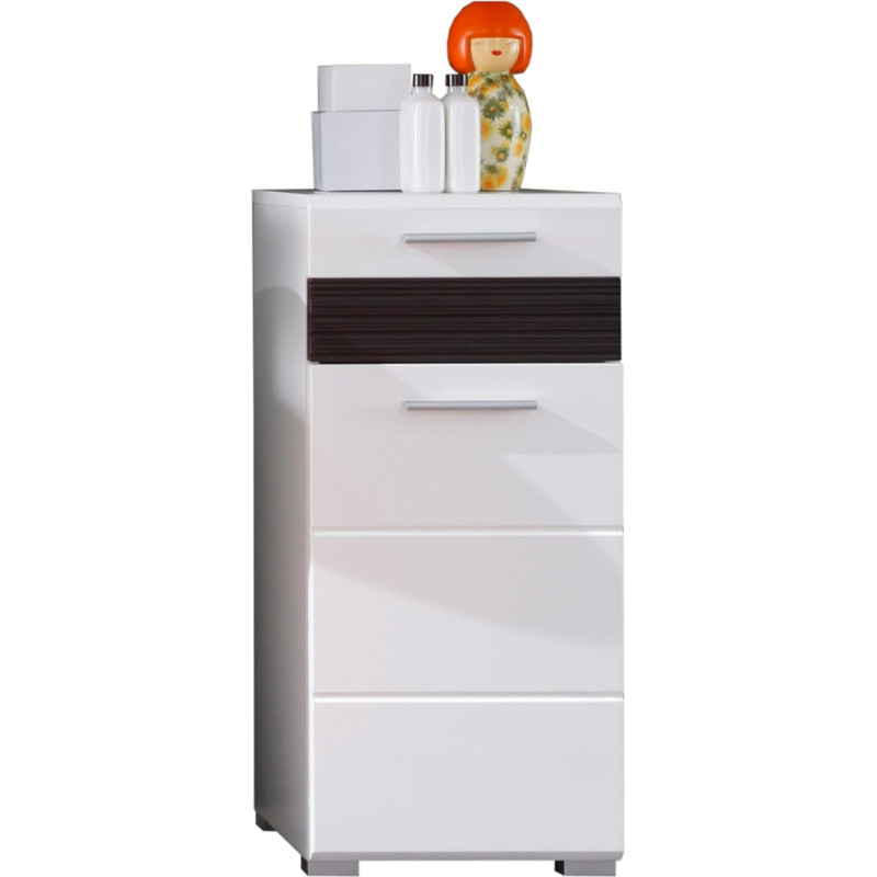 Furnline Bathroom Side Cabinet Mezzo White High Gloss, Wood