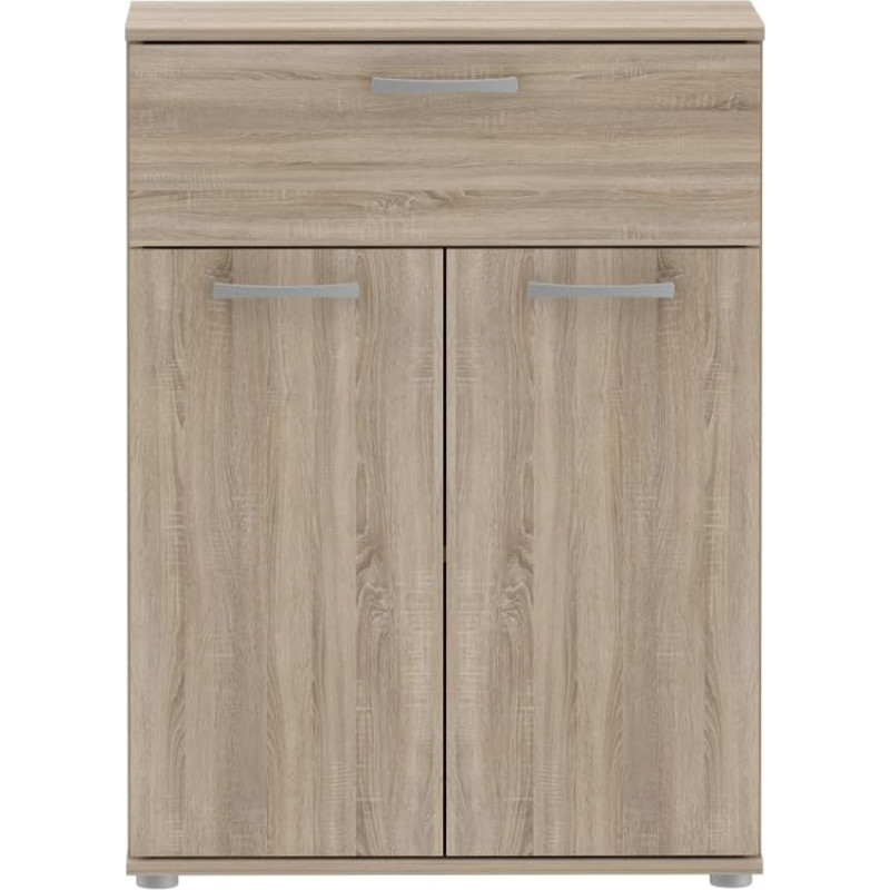 Forte NIKO Chest of Drawers with 1 Drawer and 2 Doors, Sonoma Oak, W x H x D: 59.9 x 81.7 x 28.9 cm