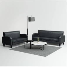 Willood 2-Piece Sofa Set Faux Leather Black