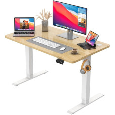 JUMMICO Height-Adjustable Desk, Standing Desk, Electric Desk, Height Adjustable with Memory Function, 100 x 60 cm, Beige