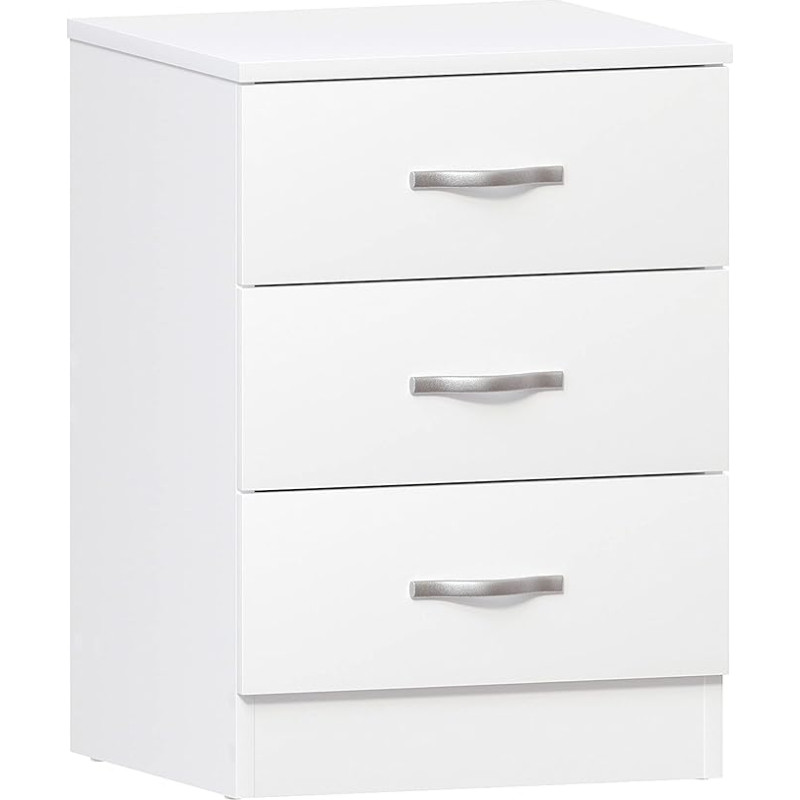 Home Discount White Chest of Drawers, 3 Drawer White