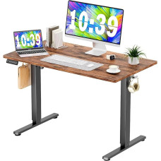 DUMOS Height Adjustable Desk, Ergonomic Electric Desks, 120 x 60 cm, Standing Desk, Height Adjustable Table, Office Desk, Suitable for Offices, Homes and Others (Brown)