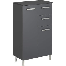 Pelipal Quickset 311 Bathroom Cabinet Gloss Anthracite 60 cm Wide Base Cabinet with 2 Doors, 2 Drawers and 1 Shelf