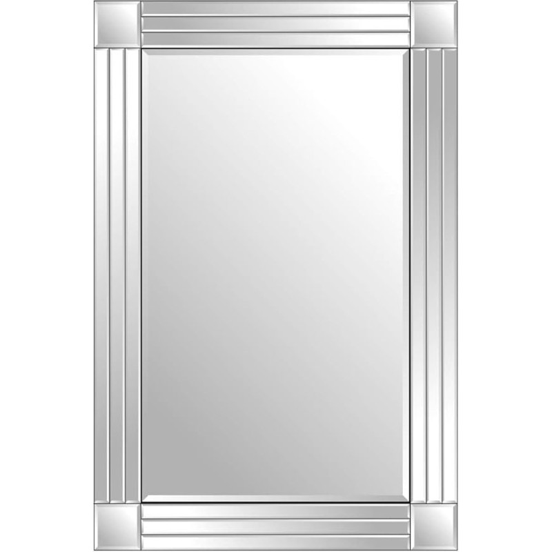 Silver Triple Bevelled Venetian Bathroom Mirror 3Ft X 2Ft (91cm X 61cm) Undo