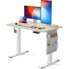 Marsail Height Adjustable Desk, Electric Height Adjustable Desk with Storage Bag, Standing Desk for Home Office, Computer Desk, Memory Preset with Headphone Hook, 60 x 100 cm