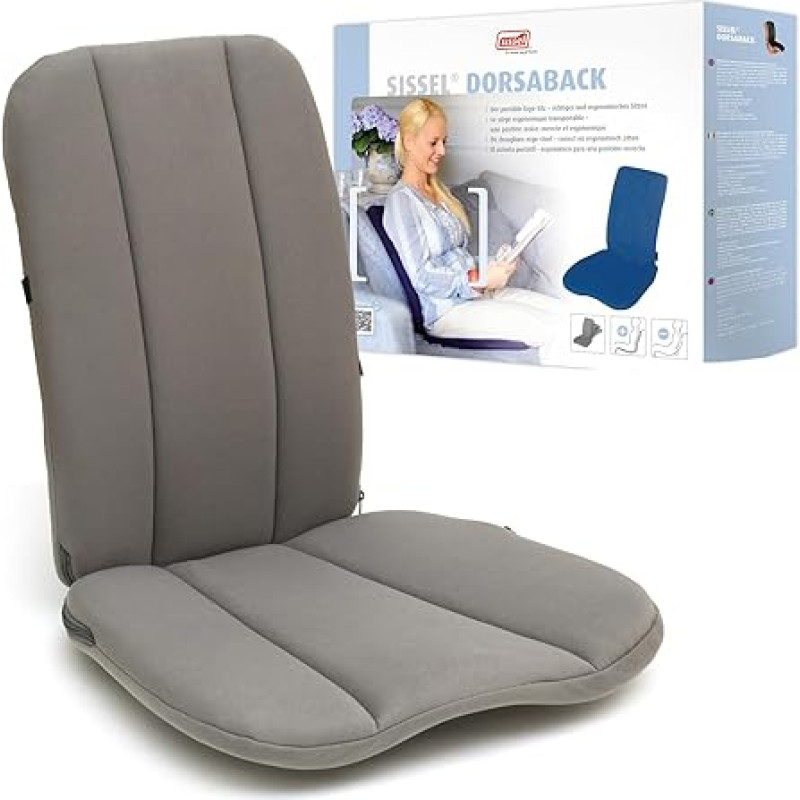SISSEL® DorsaBack Ergonomic Back Support & Seat Aid Adjustable Seat Tilt Lightweight & Mobile Ideal for Office & Home Promotes Healthy Sitting