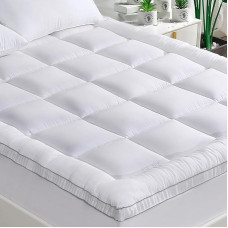GRT Super King Size Mattress Topper 5cm Thick Viscose Bamboo Padded with 900gsm 3D Snow Down Alternative Quilted Super Fluffy Extra Deep Topper (Super King Size Bed