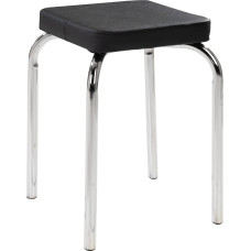 Stool, Metal Stool, Stacking Stool, Black, Metal, Faux Leather