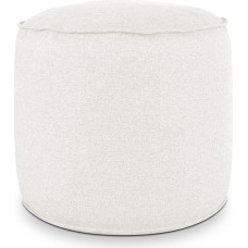 Deshome - Pouf Stool Round Diameter 60 cm with Removable Cushion for Indoor and Outdoor Use: Seat Pouf Design for Sofa, Living Room, Bedroom, Light Pouf White Cream