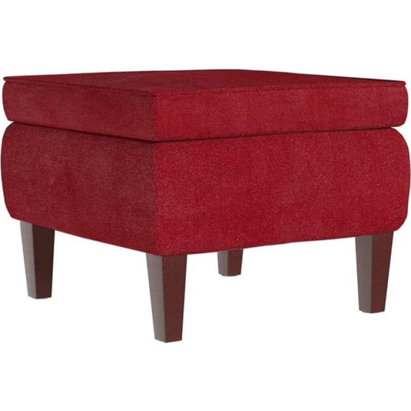 vidaXL Stool, Footstool with Wooden Legs, Upholstered Stool Footstool for Living Room, Bedroom, Hallway, Footrest Ottoman, Modern, Wine Red Velvet