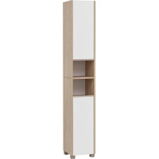 Schildmeyer Juba 151658 Tall Cupboard Light Oak Decor/Matt White 30.3 x 33 x 186.5 cm