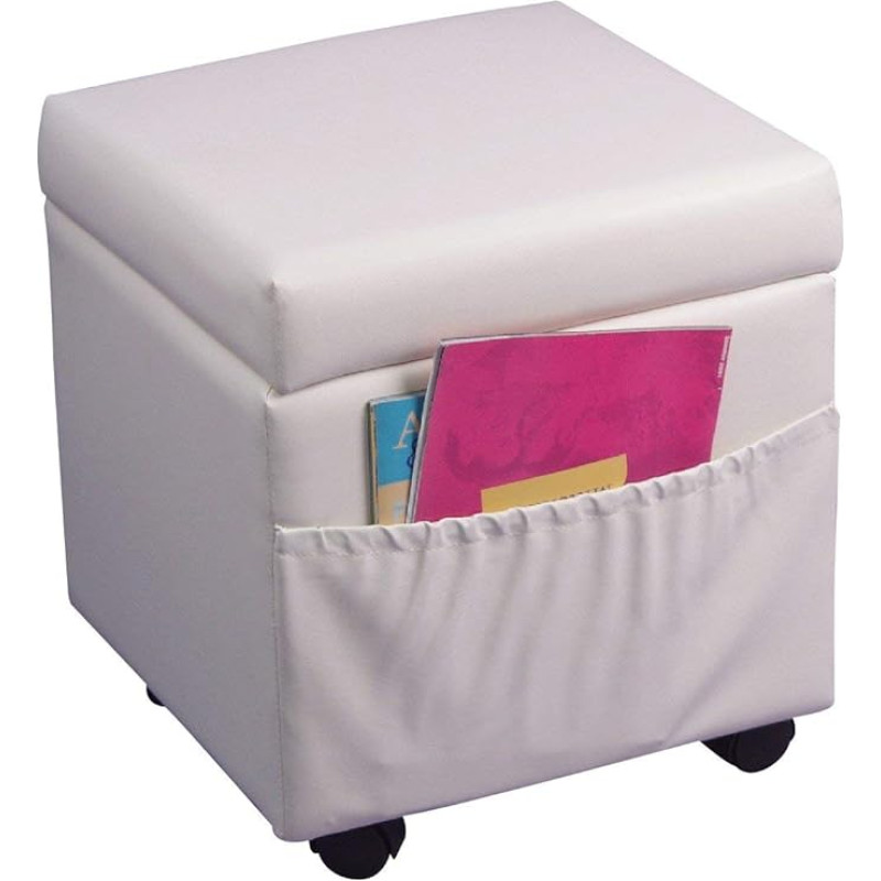 Heinz Hofmann 4447.W Cube Seat / Artificial Leather / White / W 41 x D 41 x H 40 cm