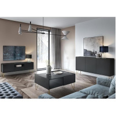 Living Room Furniture Set Graphite 3-Piece Sideboard Lowboard Coffee Table