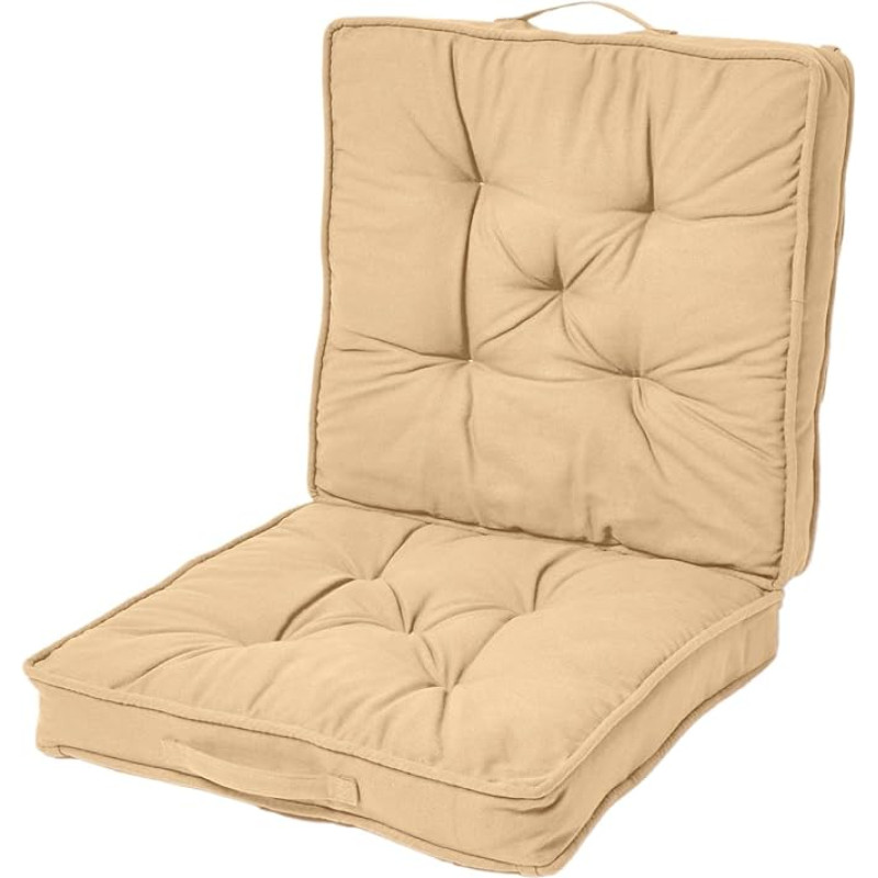 Homescapes Travel Booster Cushion, Taupe Beige, 100% cotton fabric, Easy to get in and out of car, Comfortable breathable travel Cushion for back and seat support, Extra lift of up to 5 Inches.