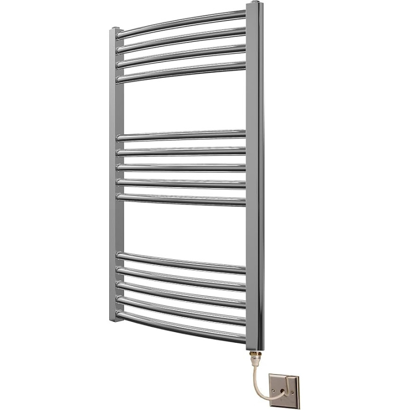 Firenze Curved Electric Heated Towel Rail H800 mm Flat 500