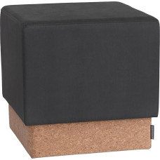 Seville Classics Upholstered Fabric Ottoman Hidden Storage Footrest Chair Padded Seat for Bedroom Dorm Attic Living Room Entrance Hallway Cork/Steel Grey