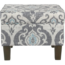 Spatial Order Dinah Collection Modern Storage Ottoman for Living Room Bedroom (Blue Slate)