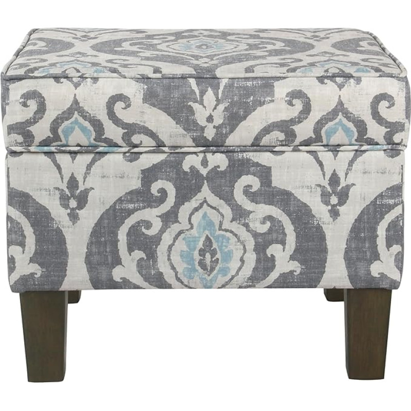 Spatial Order Dinah Collection Modern Storage Ottoman for Living Room Bedroom (Blue Slate)