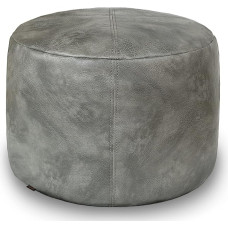 Thgonwid Unfilled Faux Leather Pouf Cover Handmade Footstool Ottoman Storage Solution Floor Footrest Cushion 16.5