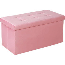 Storage Ottoman Foldable Velvet Storage Bench for Bedroom Living Room Entryway 30 Inch 660 lb Load Capacity Ottoman with Storage Space Pink