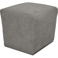DOMO. collection Bob Ottoman Stool 46 x 46 x 43 cm (W x D x H) Woven Fabric Silver