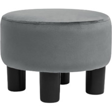 Joveco Ottoman Round Small Footrest Stool for Living Room or Office (Dark Grey)
