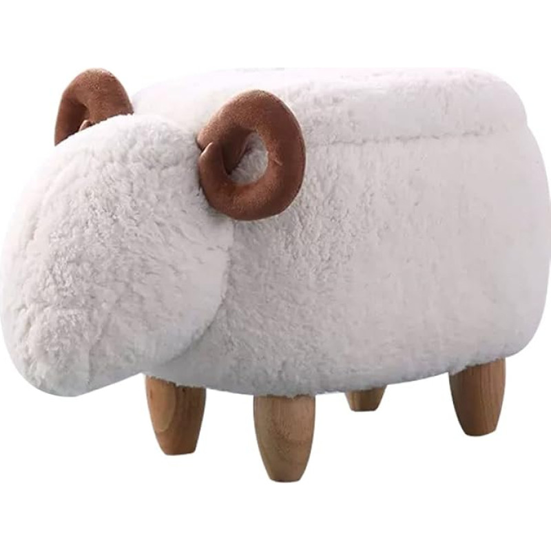 WAYUTO Polster-Fußhocker, Ottomane, für Wohnzimmer, Schlafzimmer, Fußstütze, Fußstütze, gepolsterter Sitz, Holzstuhl, robust, dekorativ