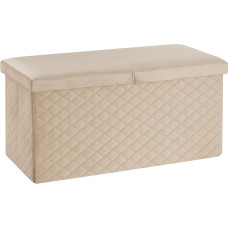 Baroni Home Folding Velvet Chest Storage Bench Lounge Stool Footstool Chest 76 x 38 x 38 cm Beige