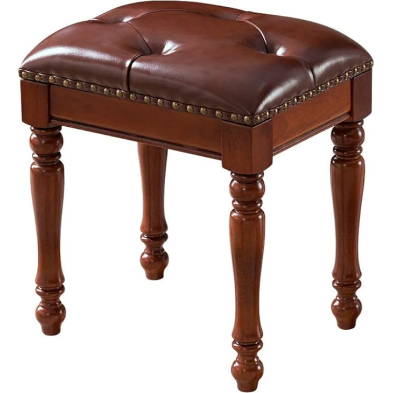 hocker Solid Wood Makeup Bedroom Dressing Bench Household Vanity Bench Piano hocker Shoe Change hocker (Color : Brown, Size : 40x30x45cm)