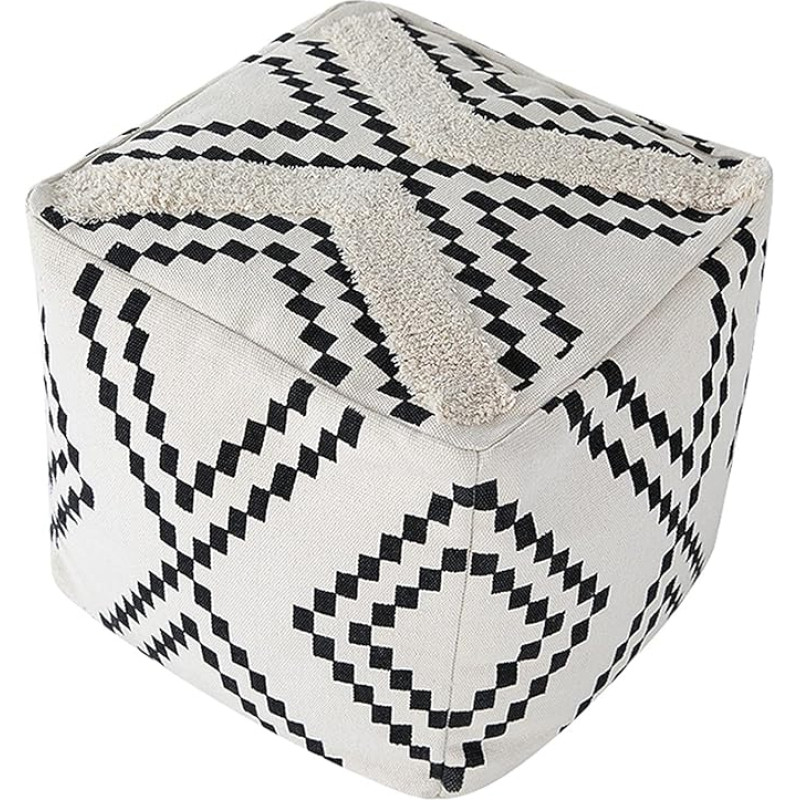 MOCOFO Square Cotton Linen Indoor Sofa Stool Cover (Mosaic45x45x45)