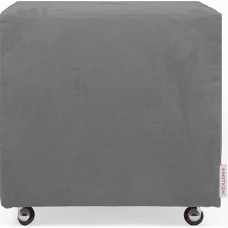 Arketicom Uills Square Pouf Stool with Microfibre Cover and Wheels in Various Colours and Sizes Modern 35 Dark Grey