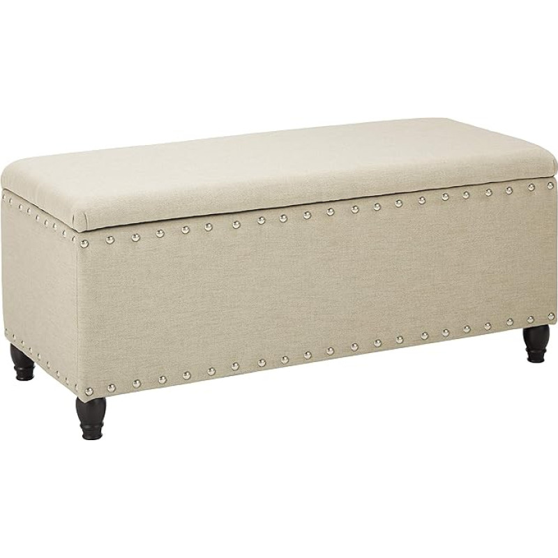 GDF Studio Dynasty Ottoman Storage Stool 18.25