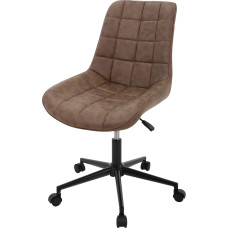 ML-Design Office Chair, Brown, Faux Leather Seat, Metal Frame, Upholstered Chair with Backrest, Height Adjustable, 360° Swivel Chair with 5 Wheels, Ergonomic Desk Chair for Home Office/Office