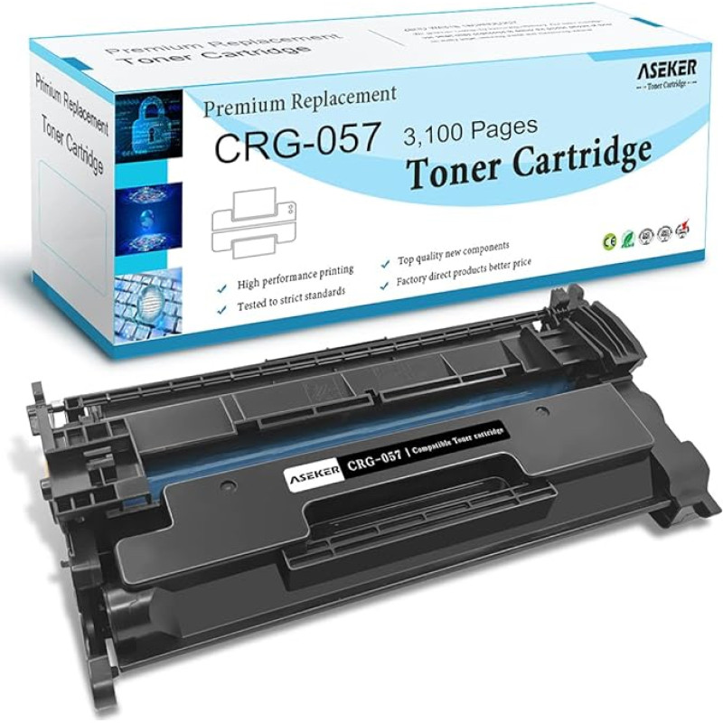 Aseker ühilduv toonerikassett 057 CRG-057 Canon i-SENSYS MF451DW MF452DW MF453DW MF455D MF449dw MF448dw MF443dw MF445dw LBP223dw LBP226dw MF440 LBP220 Standardne maht 31 000 lehekülge (must)