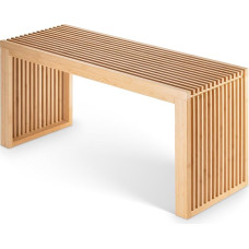 BAM BOO BOX Bambuspink - tugev puidust pink ilma seljatoeta koridori, vannituppa, kööki, söögituppa või magamistuppa - väike puidust pink 90 x 33 x 43 cm - maksimaalne koormus 250 kg