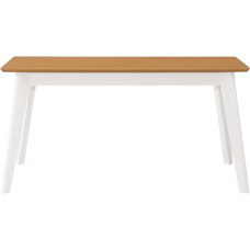 Hallowood Furniture Aston kummipuust söögipink heledast tammest ja valgest lakitud 2-kohaline puidust pink, mis sobib ideaalselt söögituppa, kööki, esikusse, magamistuppa, verandale või talveaeda (90 cm).