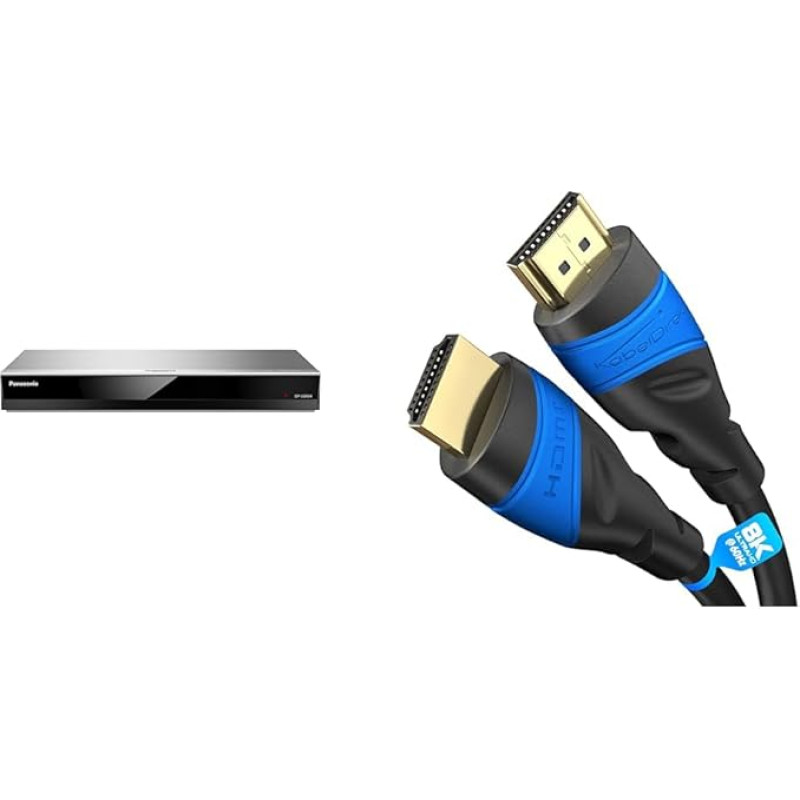 Panasonic DP-UB424EGS Ultra HD Blu-ray mängija (4K Blu-ray Disc, 4K VoD, DLNA, hõbedane) & KabelDirekt - 3 m - 4K HDMI kaabel (4K @ 120Hz ja 4K @ 60Hz vaatemängulise Ultra HD elamuse jaoks, must)