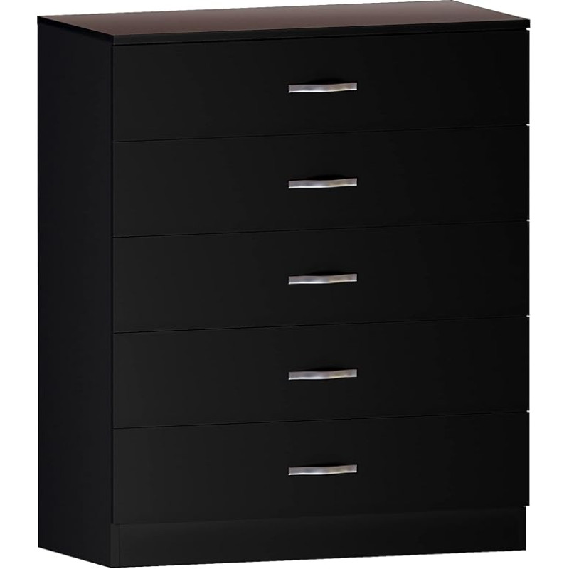 Home Discount Must kirstu sahtlitega, 5 sahtlit metallist käepidemed ja jooksjad, unikaalne Anti-Bowing sahtli tugi, Riano magamistoamööbel