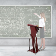 Lektorite poodiumi stend, 118 cm kõrge kantsel koos kaldpuldi ja peremehe stendiga, mis on valmistatud metallist büroo, pulmade, restorani, peremehe stendi, vastuvõtulaua ja pliiatsi/ pliiatsiga.