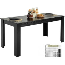 VEVOR Rectangular Dining Table Kitchen Table Wooden Table (160cm / 150kg Load) for 4-6 People Farmhouse Dining Room Furniture Conference Table for Kitchen Home Living Room Brown (Table Only)