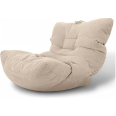 Aiire Relaxo XXL Bean Bag for Cuddly Corners - Bean Bag Design with Filling - Giant Bean Bags Adult Seat Bag Fluffy - Coarse Floor Cushion, Floor Chair, Floor Chair, Beige