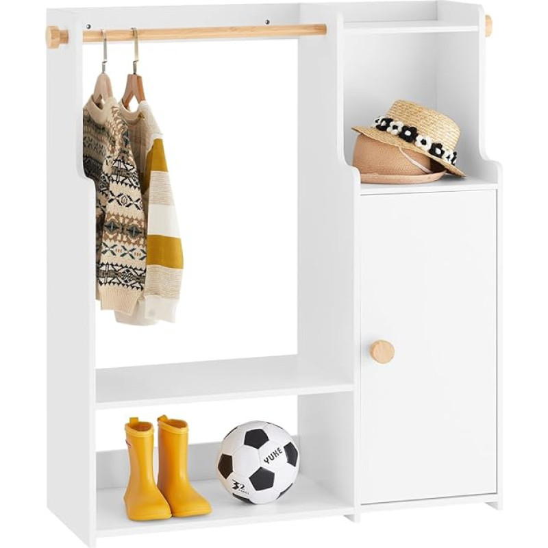 SoBuy KMB110-W Children's Wardrobe with Doors White Width Approx. 94 x 110 x 35 cm