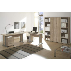 Study Room Complete Set Office Furniture Office Line 5-Piece Set 2 Sonoma Oak 5-Piece Office Set Desk Angle