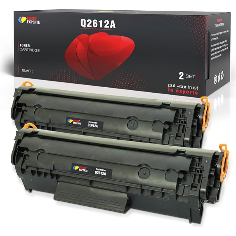 2-Pack TONER EXPERTE® Compatible with Q2612A 12A Premium Toner Cartridges Replacement for HP Laserjet 1010 1012 1015 1018 1020 1022 1022N 1022NW 3010 3015 3020 3030 3050 3052 3055 M1005 M1319F MFP